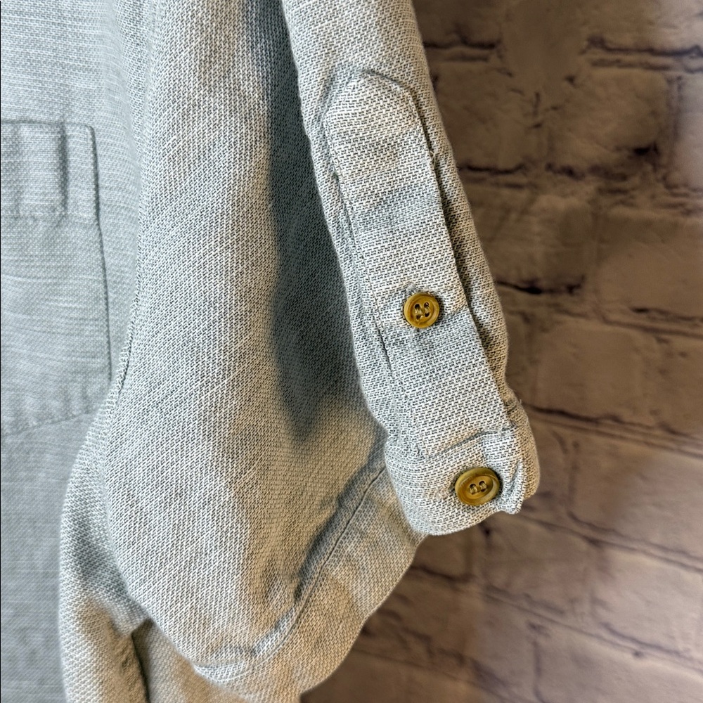Murano Baird McNutt Light Gray Linen Shirt - Picture 2 of 7